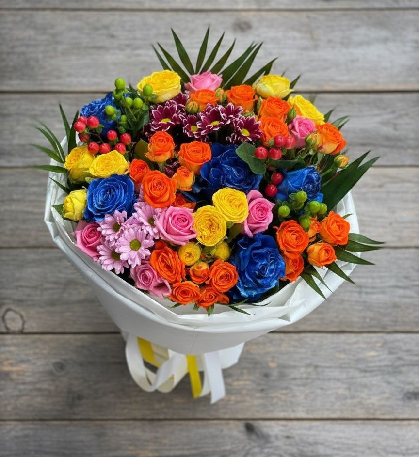 Букет цветов из: Розы и Хризантемы в Донском