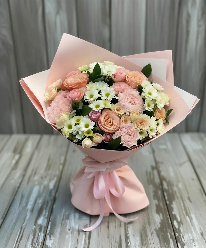 Букет цветов из: Гвоздики, Розы и Хризантемы в Донском