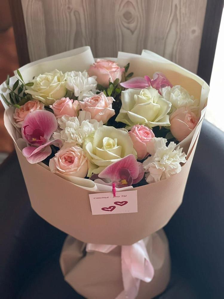 Букет цветов из: Орхидеи, Розы и Гвоздики в Донском