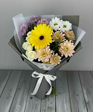 Букет цветов из:  Розы, Герберы и Хризантемы в Донском