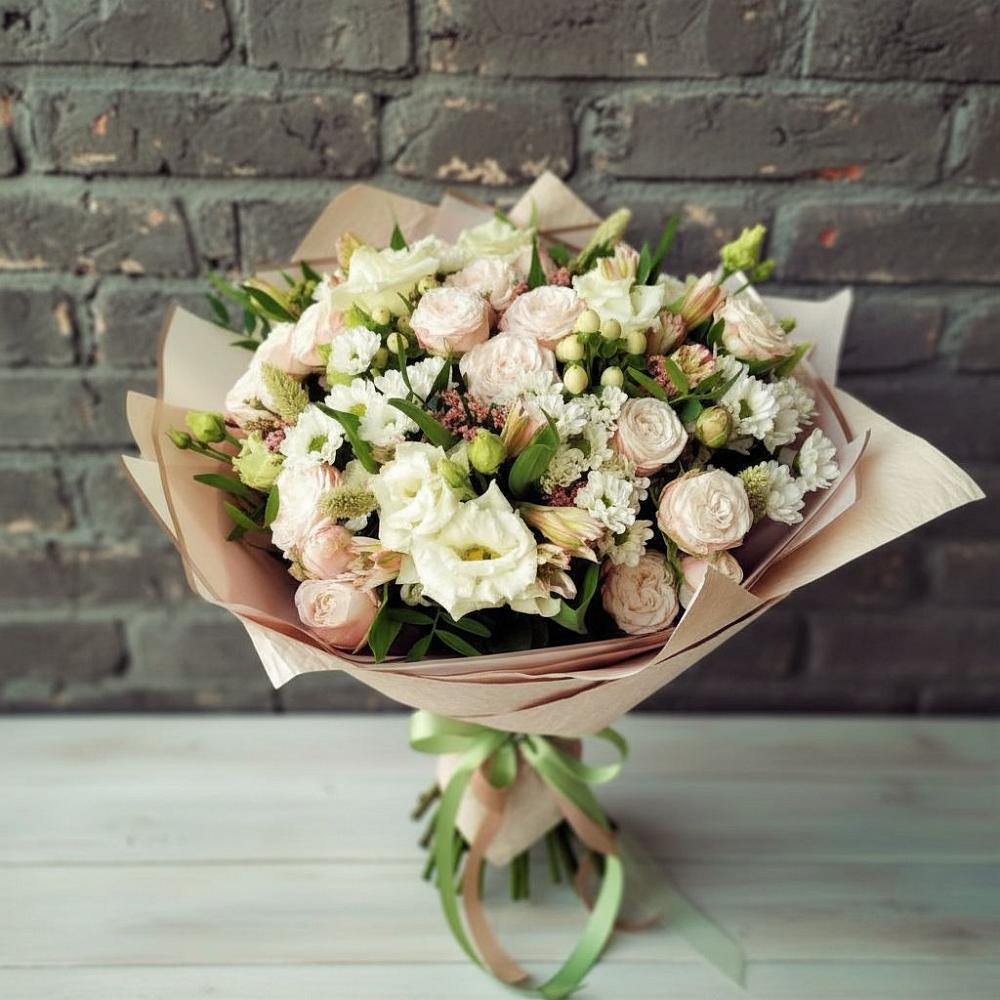 Букет цветов из: Альстромерии, Розы и Хризантемы в Донском