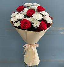 Букет цветов из:  Розы и Хризантемы в Донском