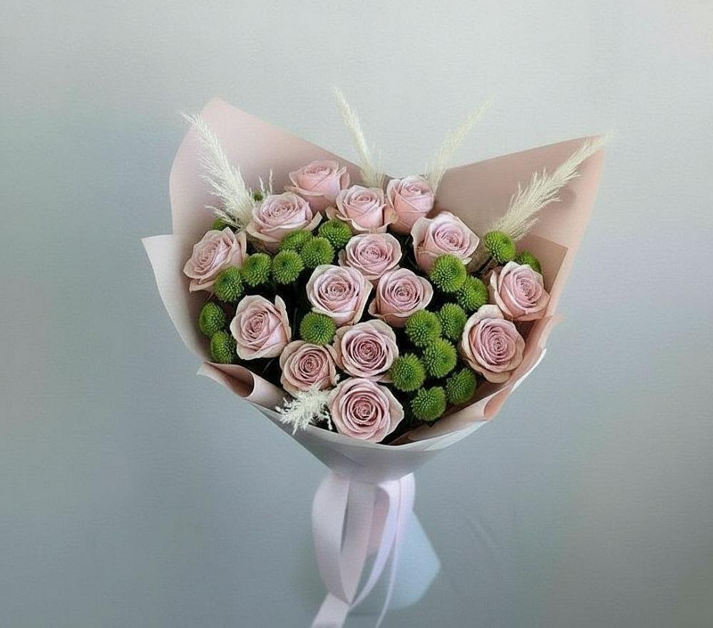 Букет цветов из: Розы и Хризантемы в Донском