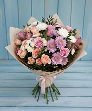Букет цветов из:  Хризантемы, Розы и Альстромерии #REPLACE_PRED# Донском