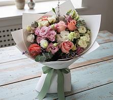 Букет цветов из:  Розы, Лизиантусы и Гвоздики #REPLACE_PRED# Донском