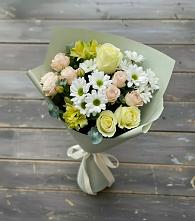 Букет цветов из:  Альстромерии, Розы и Хризантемы в Донском