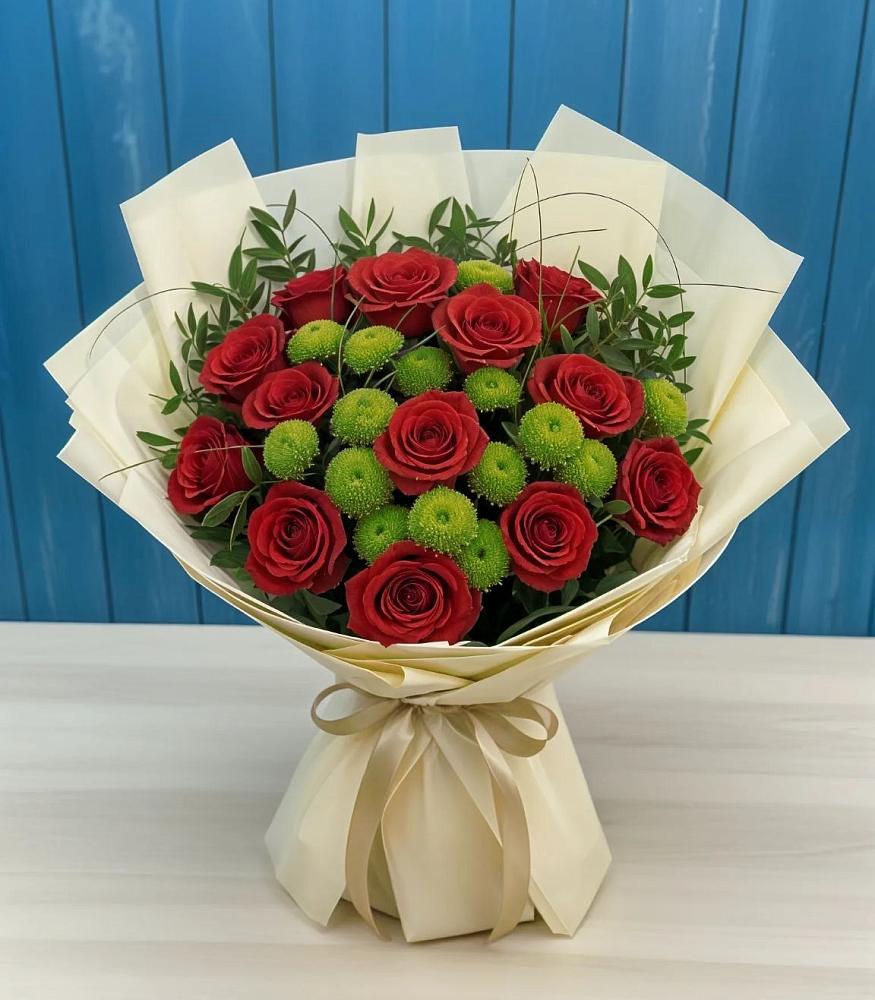 Букет цветов из: Розы и Хризантемы в Донском