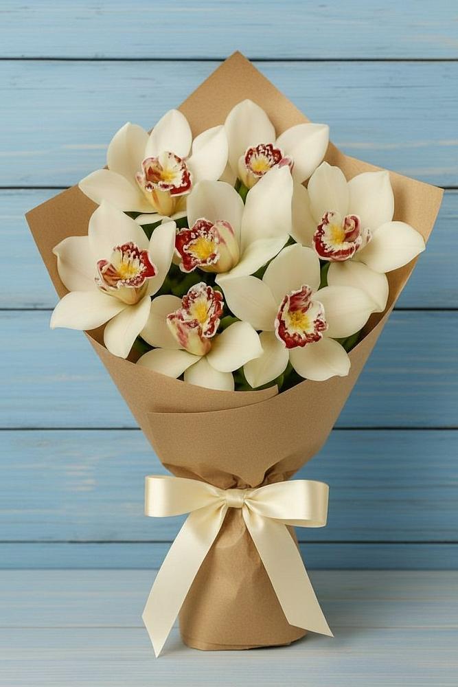 Букет цветов из: Орхидеи и Розы в Донском